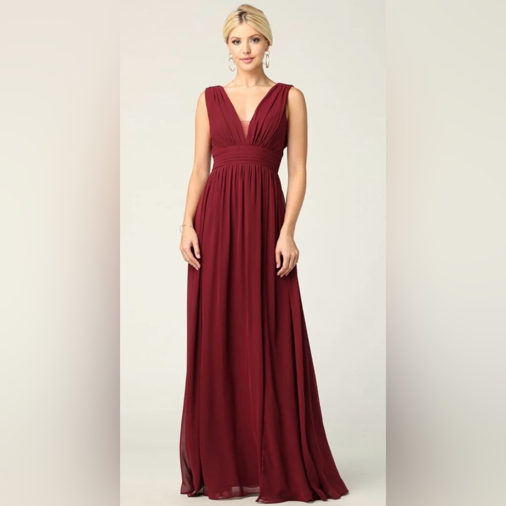 Eva Grecian Evening Gown Rust Measures XL